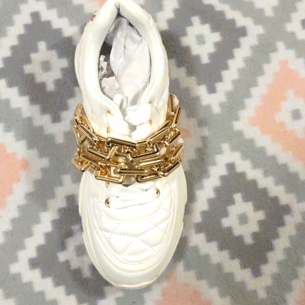 Gold chain sneakers